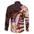 Polynesian Art Tattoo Family Matching Summer Maxi Dress and Hawaiian Shirt Plumeria Flowers Peach Gradient