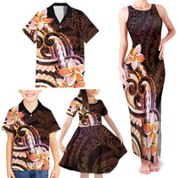 Polynesian Art Tattoo Family Matching Tank Maxi Dress and Hawaiian Shirt Plumeria Flowers Peach Gradient LT05 - Polynesian Pride
