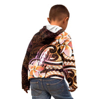 Polynesian Art Tattoo Kid Hoodie Plumeria Flowers Peach Gradient LT05 - Polynesian Pride