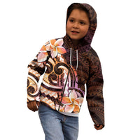 Polynesian Art Tattoo Kid Hoodie Plumeria Flowers Peach Gradient LT05 - Polynesian Pride