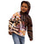 Polynesian Art Tattoo Kid Hoodie Plumeria Flowers Peach Gradient