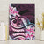 Polynesian Art Tattoo Canvas Wall Art Plumeria Flowers Pink Gradient