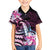 Polynesian Art Tattoo Family Matching Off Shoulder Maxi Dress and Hawaiian Shirt Plumeria Flowers Pink Gradient