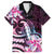 Polynesian Art Tattoo Family Matching Summer Maxi Dress and Hawaiian Shirt Plumeria Flowers Pink Gradient