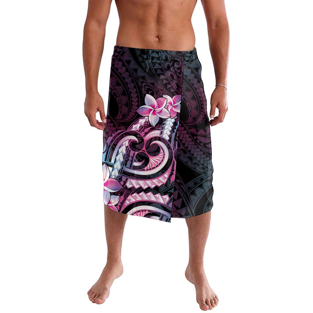 Polynesian Art Tattoo Lavalava Plumeria Flowers Pink Gradient