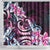 Polynesian Art Tattoo Shower Curtain Plumeria Flowers Pink Gradient