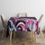 Polynesian Art Tattoo Tablecloth Plumeria Flowers Pink Gradient