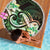 Polynesian Art Tattoo Beach Blanket Plumeria Flowers Green Gradient