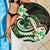 Polynesian Art Tattoo Beach Blanket Plumeria Flowers Green Gradient