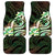 Polynesian Art Tattoo Car Mats Plumeria Flowers Green Gradient
