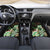 Polynesian Art Tattoo Car Mats Plumeria Flowers Green Gradient