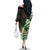 Polynesian Art Tattoo Family Matching Off The Shoulder Long Sleeve Dress and Hawaiian Shirt Plumeria Flowers Green Gradient
