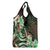 Polynesian Art Tattoo Grocery Bag Plumeria Flowers Green Gradient
