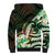 Polynesian Art Tattoo Sherpa Hoodie Plumeria Flowers Green Gradient