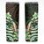 Polynesian Art Tattoo Skinny Tumbler Plumeria Flowers Green Gradient