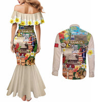 Samoa Culture Couples Matching Mermaid Dress and Long Sleeve Button Shirt Embracing The Spirit
