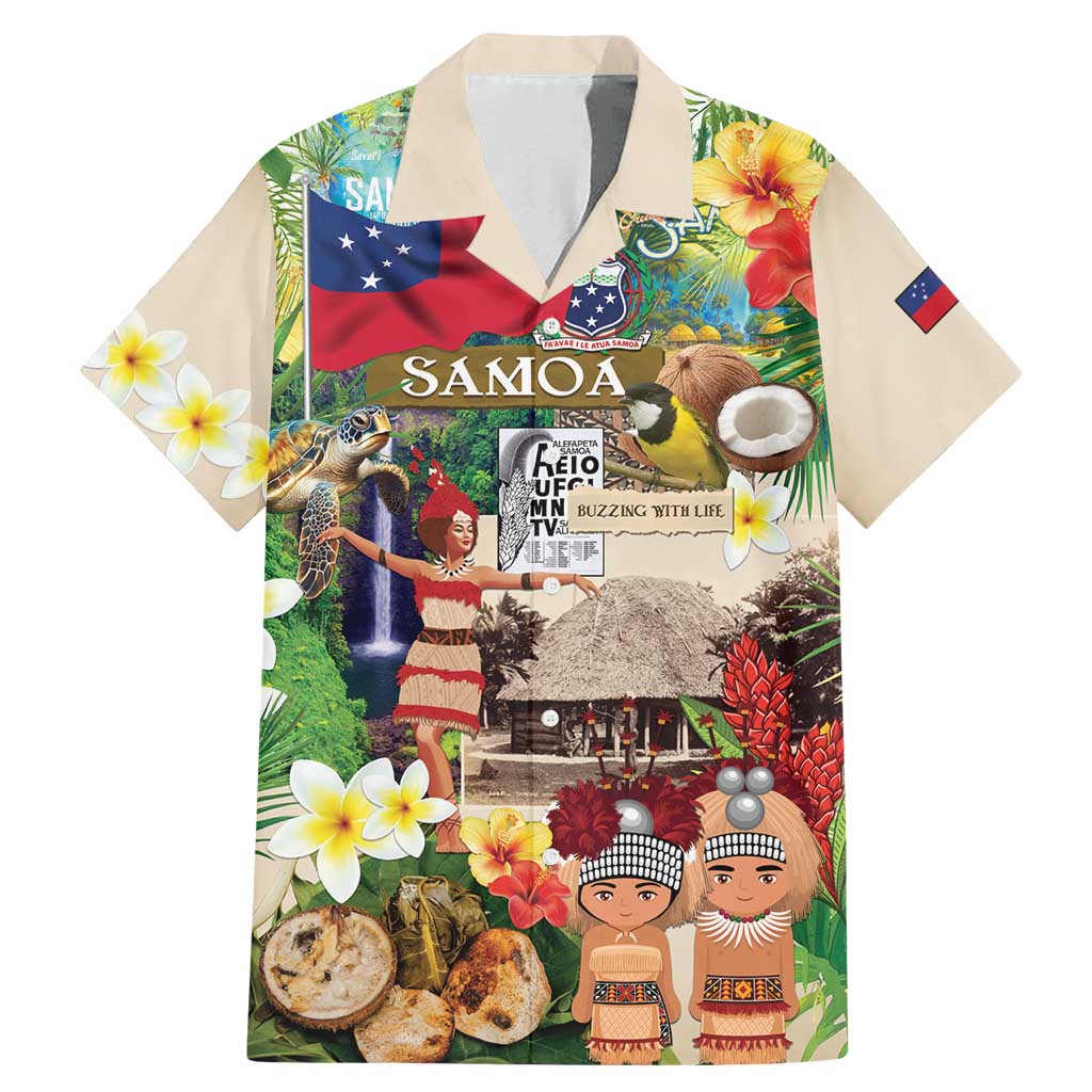 Samoa Culture Family Matching Mermaid Dress and Hawaiian Shirt Embracing The Spirit LT05 Dad's Shirt - Short Sleeve Beige - Polynesian Pride