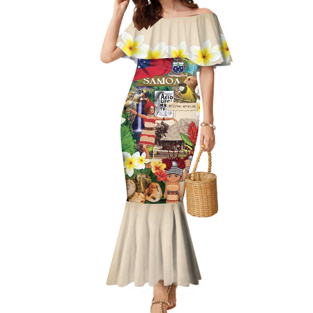 Samoa Culture Family Matching Mermaid Dress and Hawaiian Shirt Embracing The Spirit LT05 Mom's Dress Beige - Polynesian Pride