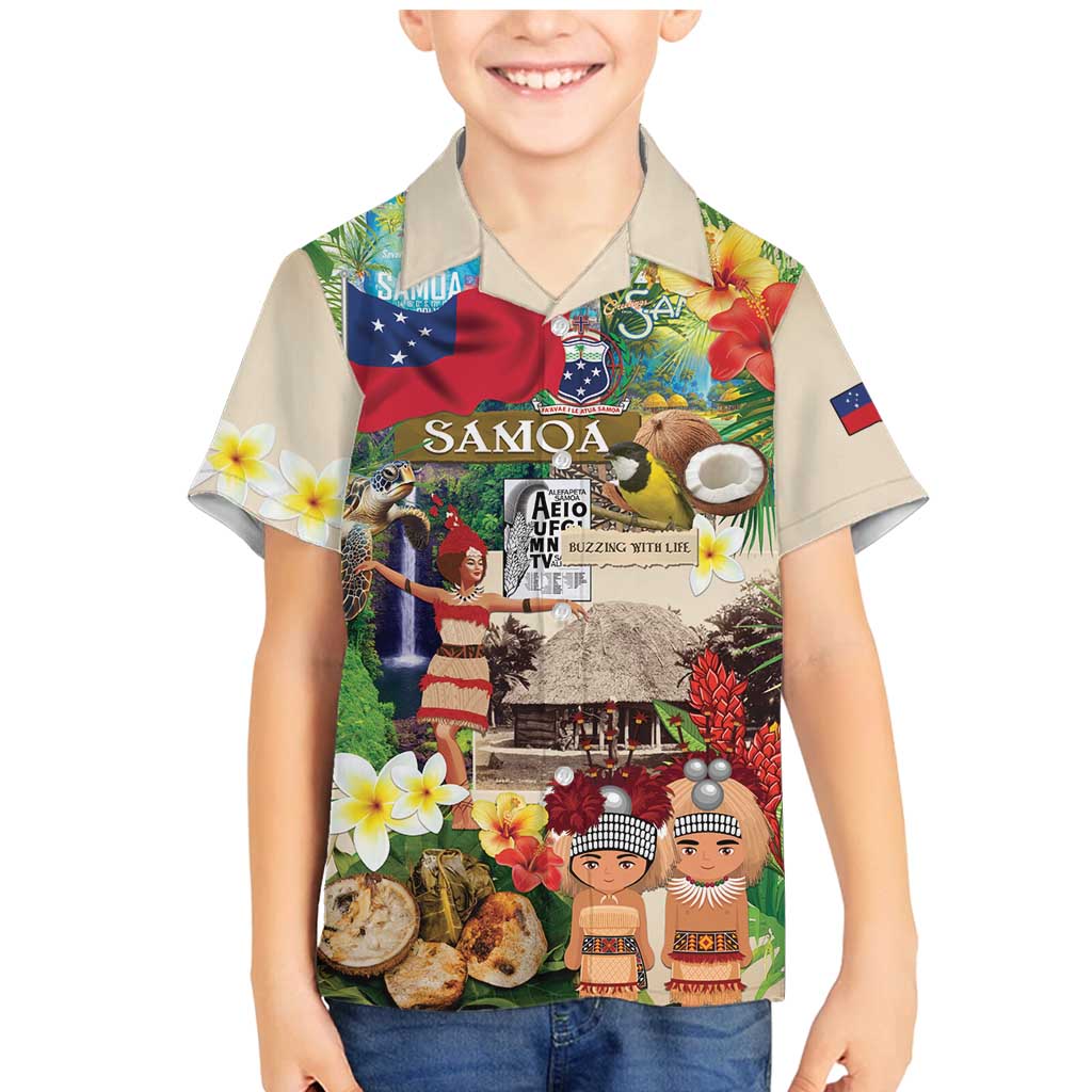 Samoa Culture Family Matching Mermaid Dress and Hawaiian Shirt Embracing The Spirit LT05 Son's Shirt Beige - Polynesian Pride
