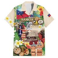 Samoa Culture Family Matching Short Sleeve Bodycon Dress and Hawaiian Shirt Embracing The Spirit LT05 Dad's Shirt - Short Sleeve Beige - Polynesian Pride