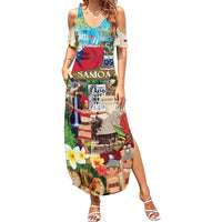 Samoa Culture Family Matching Summer Maxi Dress and Hawaiian Shirt Embracing The Spirit LT05 Mom's Dress Beige - Polynesian Pride