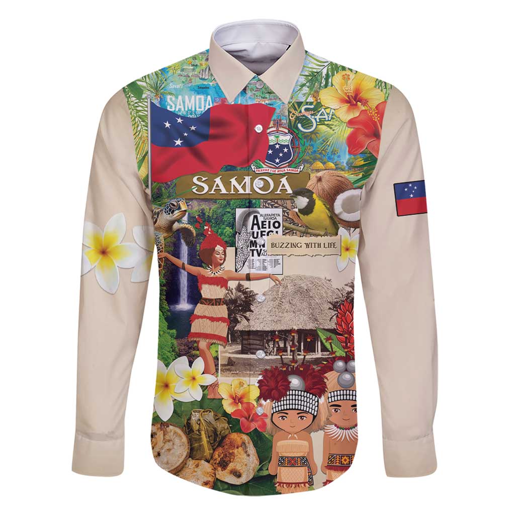 Samoa Culture Family Matching Tank Maxi Dress and Hawaiian Shirt Embracing The Spirit LT05 Dad's Shirt - Long Sleeve Beige - Polynesian Pride