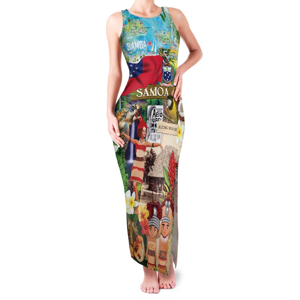 Samoa Culture Family Matching Tank Maxi Dress and Hawaiian Shirt Embracing The Spirit LT05 Mom's Dress Beige - Polynesian Pride