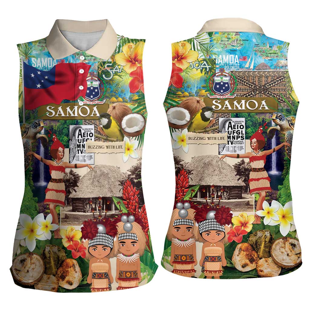 Samoa Culture Women Sleeveless Polo Shirt Embracing The Spirit