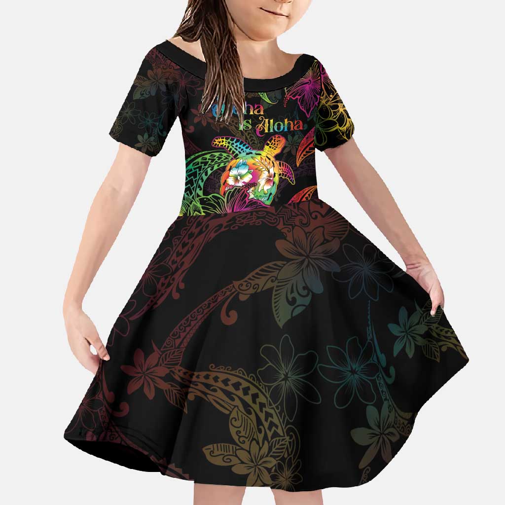 Hawaii Pride Family Matching Mermaid Dress and Hawaiian Shirt Aloha Is Aloha