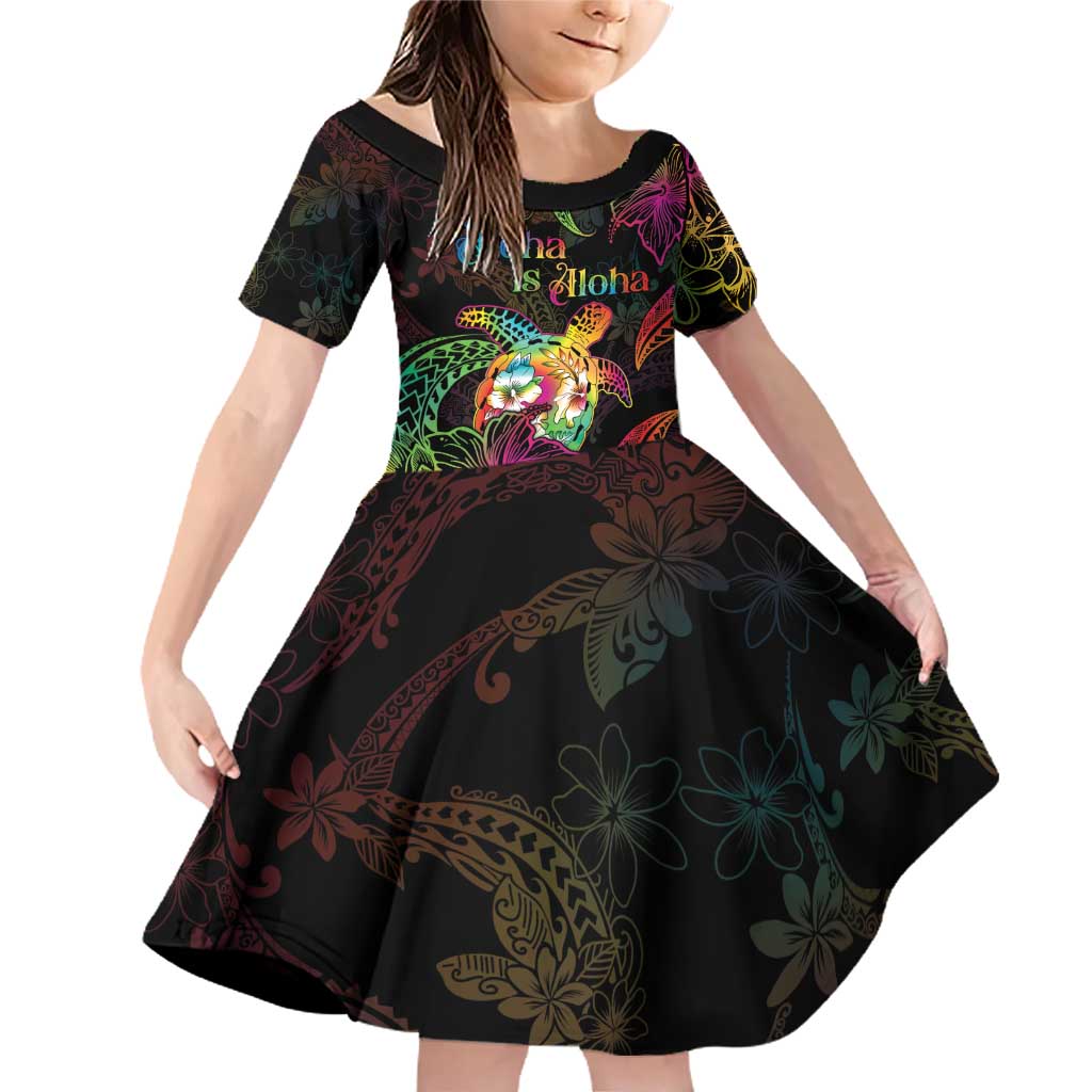 Hawaii Pride Family Matching Off Shoulder Short Dress and Hawaiian Shirt Aloha Is Aloha
