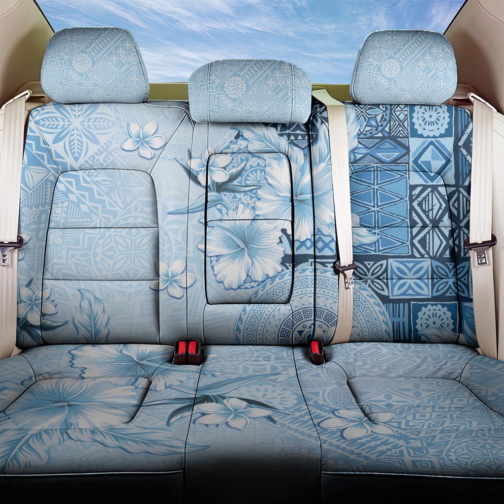 Hawaii Tapa Pattern With Blue Hibiscus Back Car Seat Cover LT05 One Size Blue - Polynesian Pride