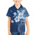 Hawaii Tapa Pattern With Navy Hibiscus Family Matching Tank Maxi Dress and Hawaiian Shirt
