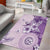 Hawaii Tapa Pattern With Violet Hibiscus Area Rug
