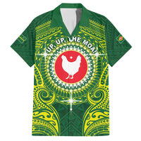 Personalized American Samoa Manua Cession Day Family Matching Long Sleeve Bodycon Dress and Hawaiian Shirt Up Up The Moa LT05 Dad's Shirt - Short Sleeve Green - Polynesian Pride