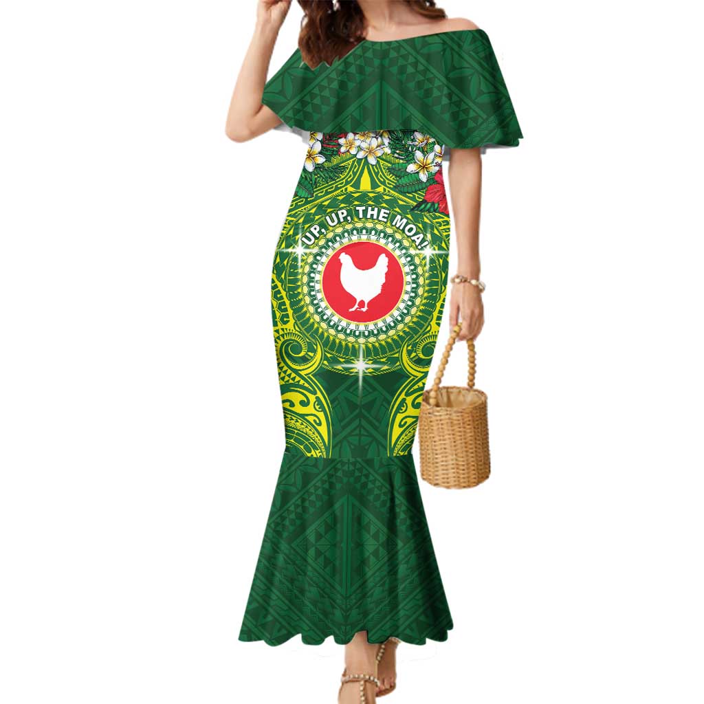 Personalized American Samoa Manua Cession Day Family Matching Mermaid Dress and Hawaiian Shirt Up Up The Moa