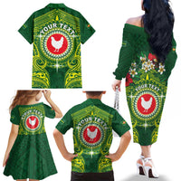 Personalized American Samoa Manua Cession Day Family Matching Off The Shoulder Long Sleeve Dress and Hawaiian Shirt Up Up The Moa LT05 - Polynesian Pride