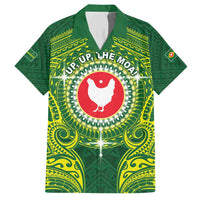 Personalized American Samoa Manua Cession Day Family Matching Short Sleeve Bodycon Dress and Hawaiian Shirt Up Up The Moa LT05 Dad's Shirt - Short Sleeve Green - Polynesian Pride
