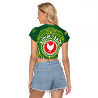 Personalized American Samoa Manua Cession Day Raglan Cropped T Shirt Up Up The Moa
