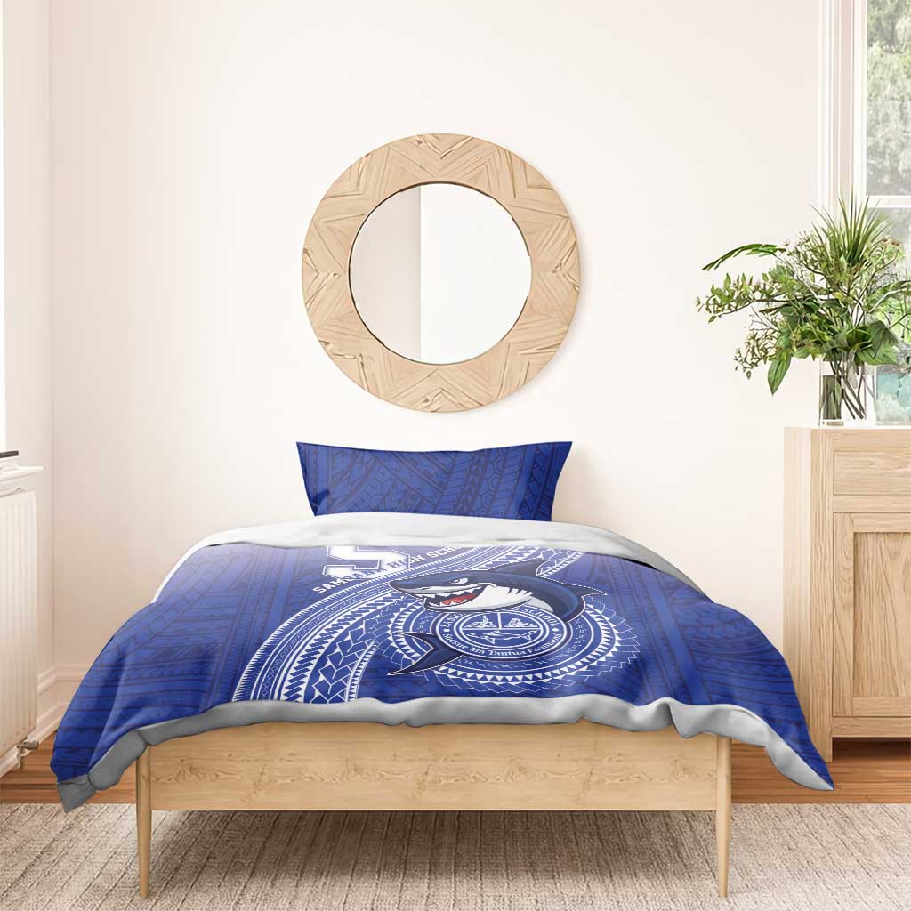 Samoana High School Bedding Set Polynesian Tribal Shark
