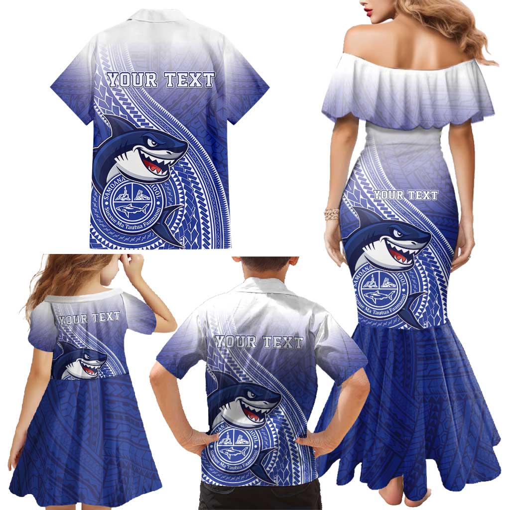 Personalized Samoana High School Family Matching Mermaid Dress and Hawaiian Shirt Polynesian Tribal Shark LT05 - Polynesian Pride