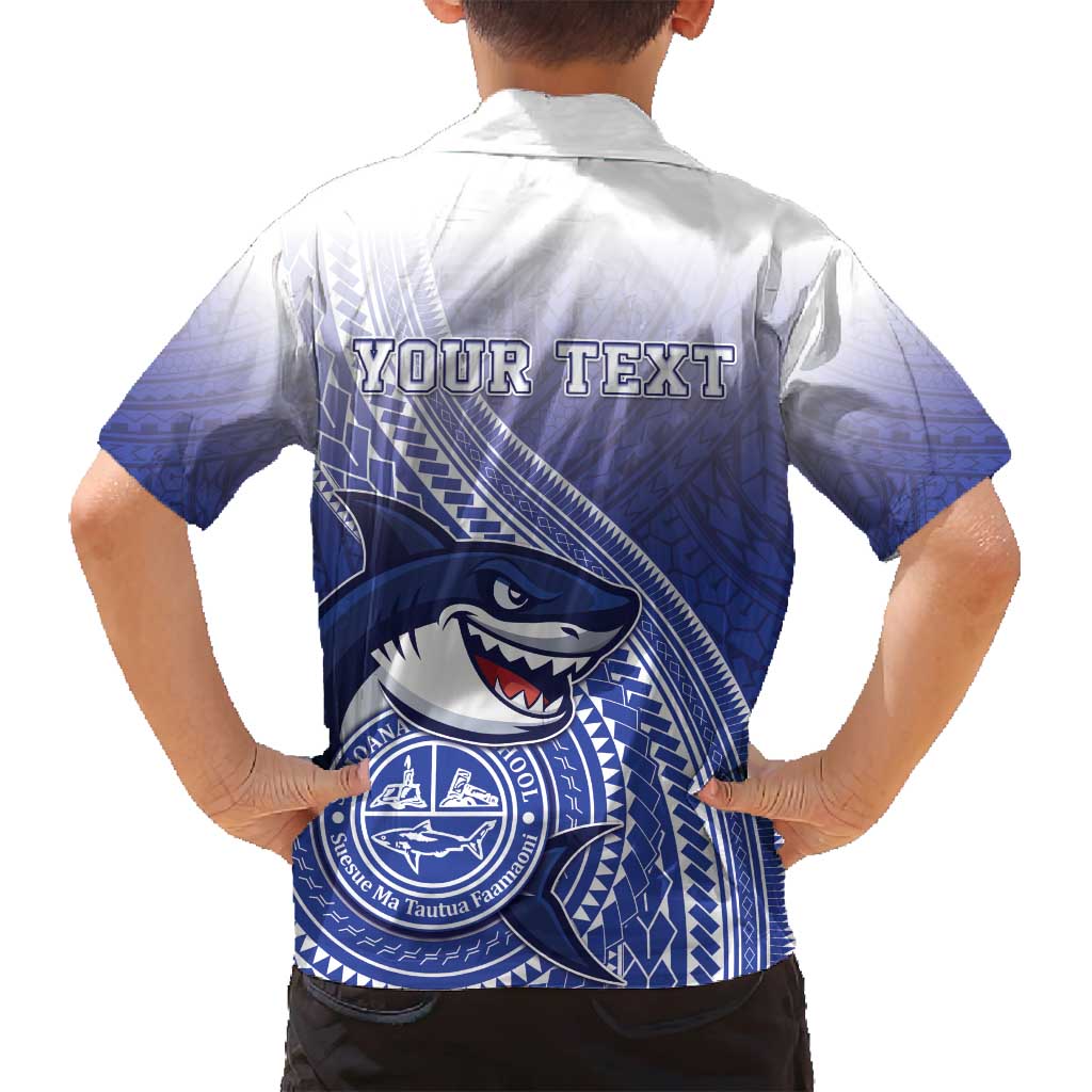 Personalized Samoana High School Family Matching Off Shoulder Maxi Dress and Hawaiian Shirt Polynesian Tribal Shark