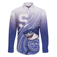 Personalized Samoana High School Family Matching Summer Maxi Dress and Hawaiian Shirt Polynesian Tribal Shark