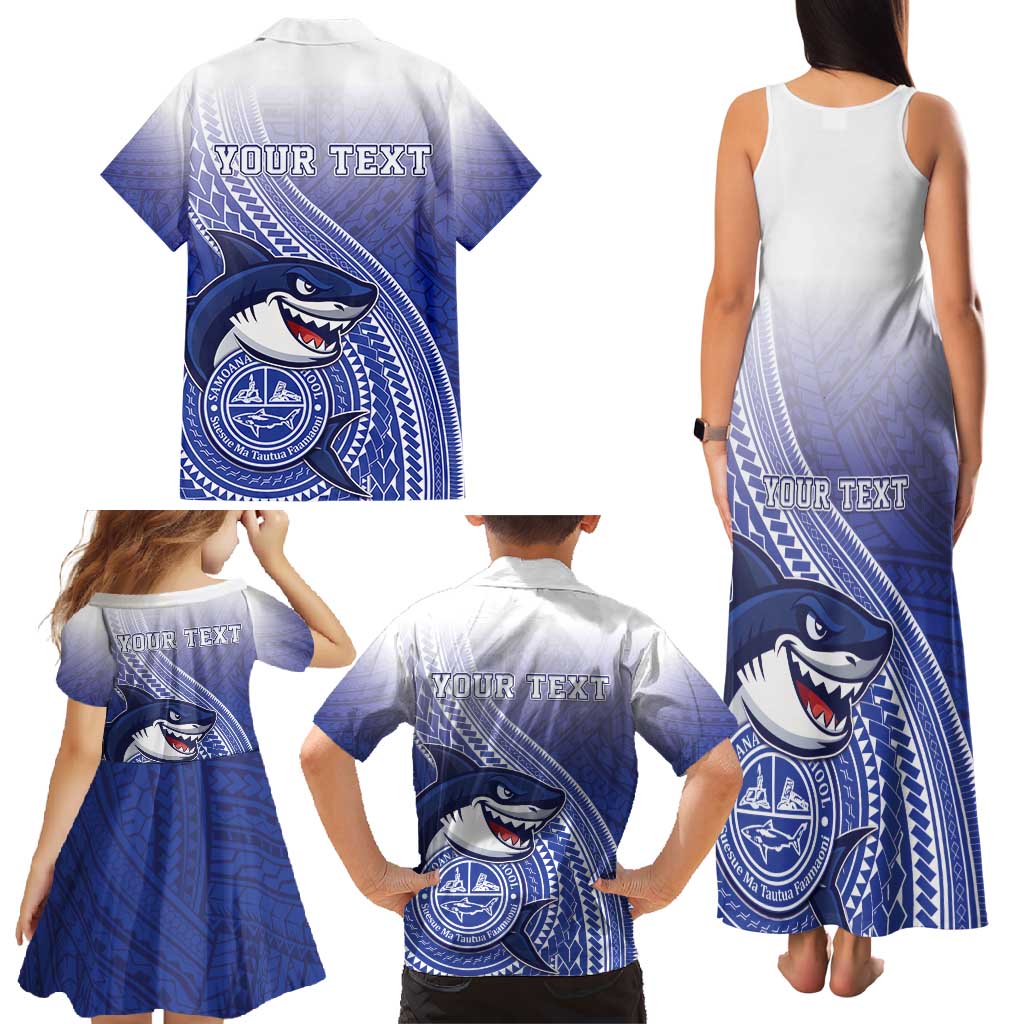 Personalized Samoana High School Family Matching Tank Maxi Dress and Hawaiian Shirt Polynesian Tribal Shark LT05 - Polynesian Pride