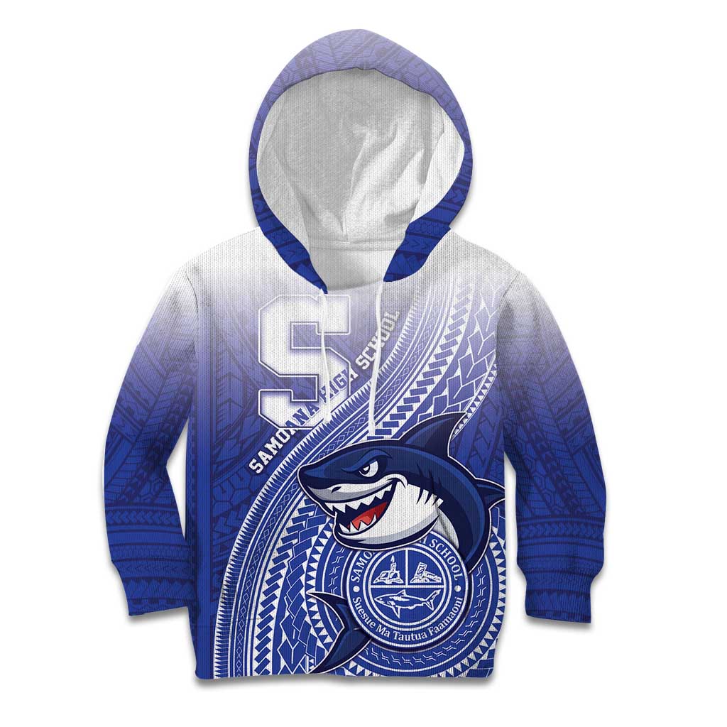 Personalized Samoana High School Kid Hoodie Polynesian Tribal Shark