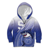 Personalized Samoana High School Kid Hoodie Polynesian Tribal Shark