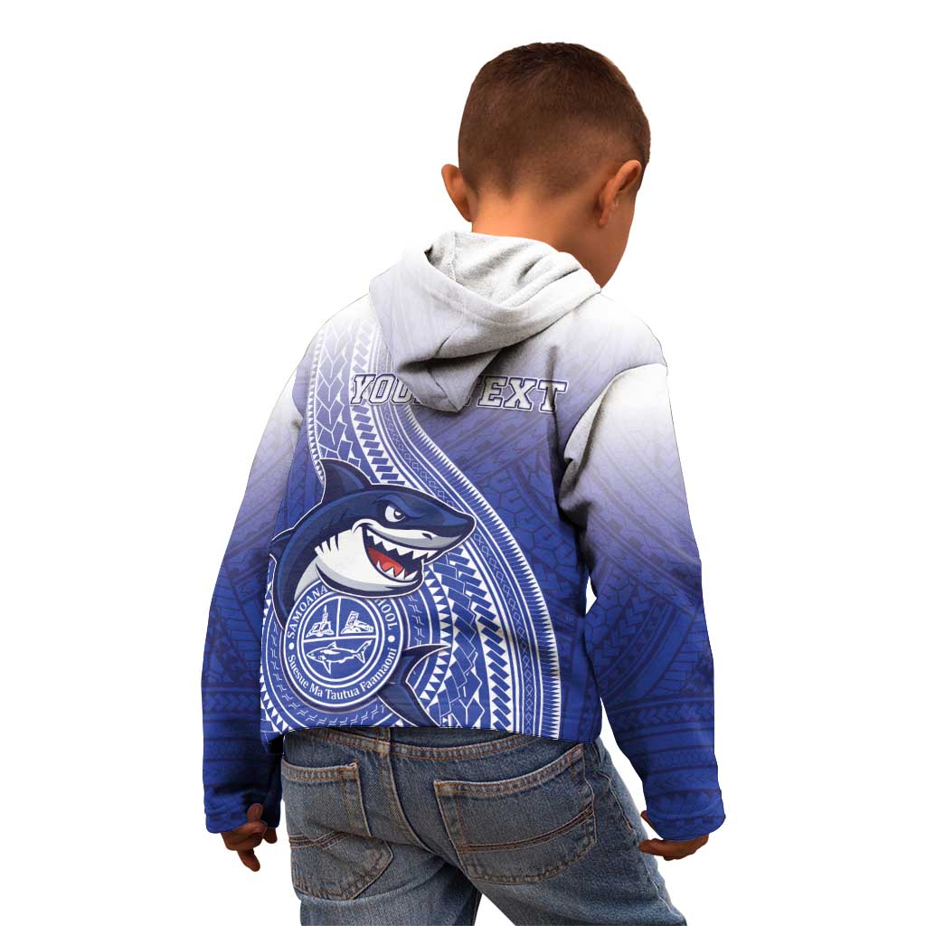 Personalized Samoana High School Kid Hoodie Polynesian Tribal Shark