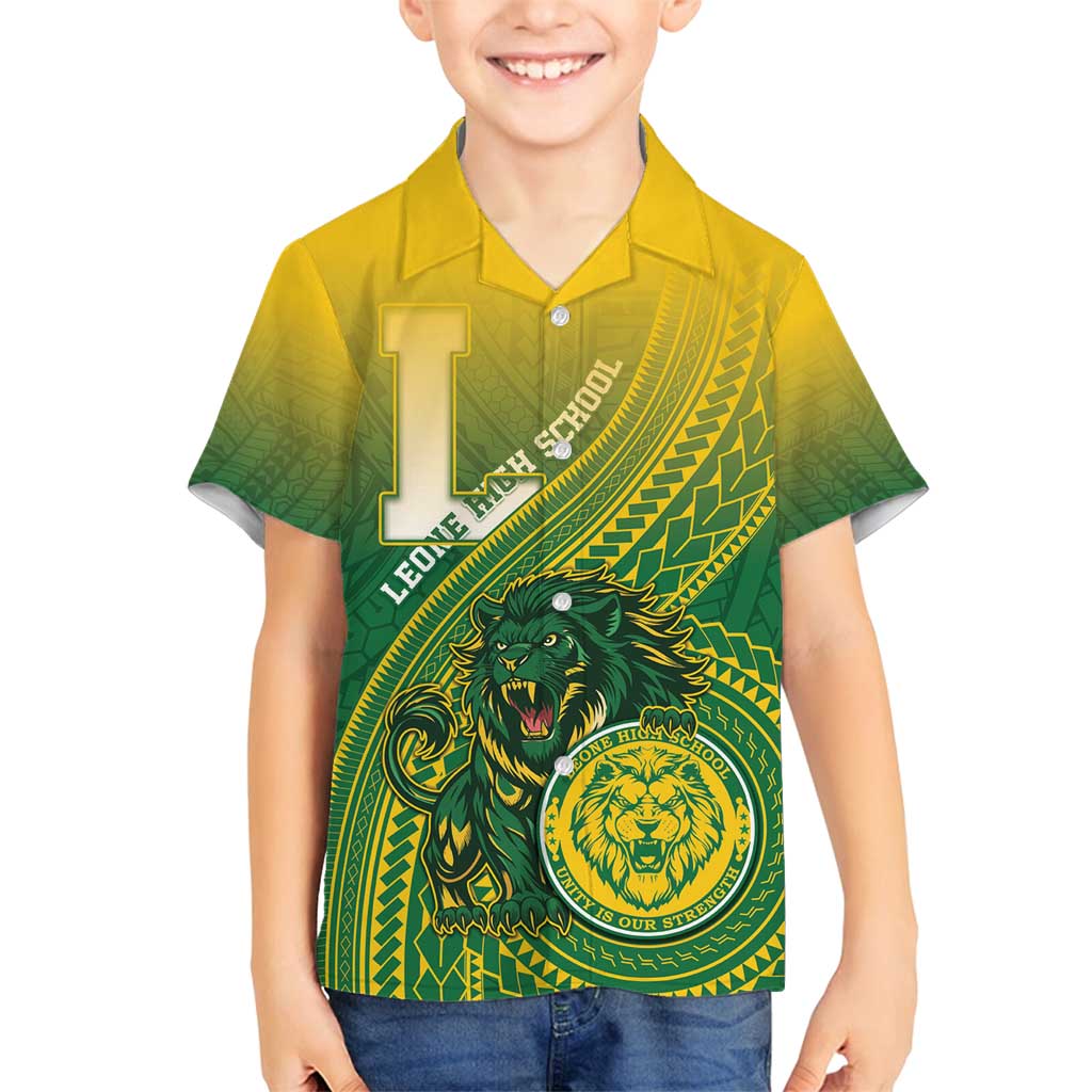 Personalized Leone High School Family Matching Long Sleeve Bodycon Dress and Hawaiian Shirt Leone Lion