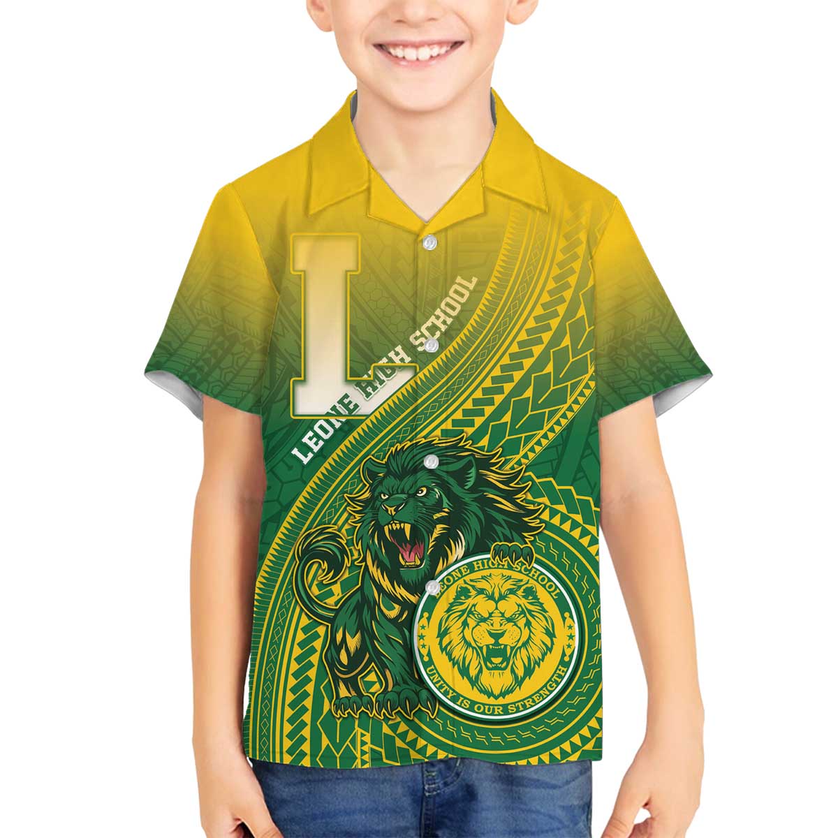 Personalized Leone High School Family Matching Off The Shoulder Long Sleeve Dress and Hawaiian Shirt Leone Lion
