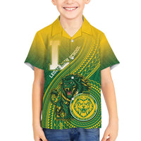 Personalized Leone High School Family Matching Off Shoulder Maxi Dress and Hawaiian Shirt Leone Lion