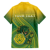 Personalized Leone High School Family Matching Off Shoulder Short Dress and Hawaiian Shirt Leone Lion